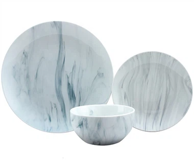 Conjunto de louças de cerâmica de mármore com 4 peças